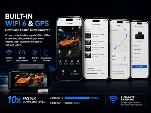 A11 4K Front + 2K Rear Dash Cam, 256GB microSD Included, Dash Camera with STARVIS Sensor, 5GHz WiFi, GPS, ADAS, HDR Night Vision, 24/7 Parking Monitor (Hardwire Kit Included), 3.4” IPS Screen