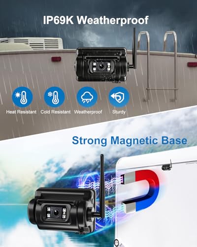 Magnetic Wireless Backup Camera with Metal Plate, Easy Install