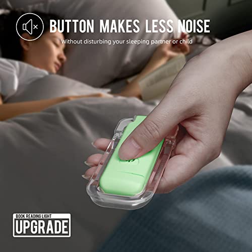 EGWASER Portable USB Rechargeable LED Clip on Book Light for Reading in Bed, 3 Brightness Adjustable Dimmable Bookmark Light for Eye-Protection, Reading Lamp (Green) - color: 1-Pack Green