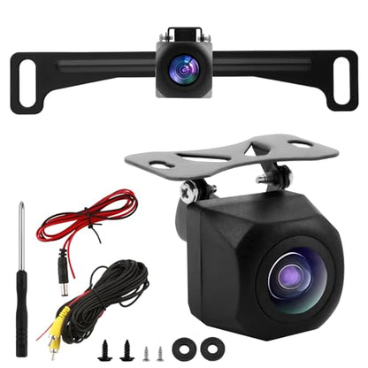 AHD 720P Metal Backup Camera, Car Rear View Camera License Plate Bracket, 170° Wide Angle License Plate Rear View Camera with Clear Night Vision for Car/SUV/RV/Truck(HD/AHD)