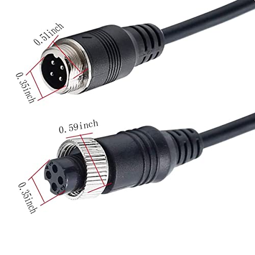 Backup Camera Extension Cable, Car Video 4Pin Aviation Extension Cable, for CCTV Rearview Camera Car Truck Trailer Camper Bus Motorhome Vehicle Backup Monitor Waterproof Shockproof System 16FT/5M - size: 16FT/5M
