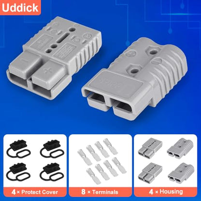 175A Battery Quick Disconnect Connecteur, 600V Wire Harness Connector Plug for Cars, Trailers, Motors, and Electronics Maintenance(4PC 2AWG 2Handle) - size: 4PC 2AWG 2Handle