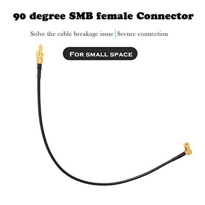 Anina 1' Sirius XM Radio Antenna Coaxial Extension Cable for Home Vehicle Satellite Radio Stereo Receivers Tune SMB Male Straight to SMB Female Right Angle Adapter - size: 1 FT Right Angle