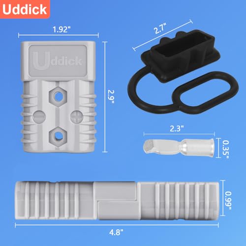 175A Battery Quick Connector with Dust Cover,Battery Quick Disconnect Wire Harness Plug Kit for Car Forklift Motor Winch Trailer（4PC 2AWG 2Covers - size: 4PC 2AWG 2Covers