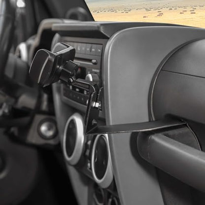 RT-TCZ for Jeep JK Multi-Function Phone Holder, JKU Radio Holder Walkies Talkie Mount Bracket for Jeep Wrangler JK JKU 2007 2008 2009 2010 Black Gray Accessories - color: Black 07-10