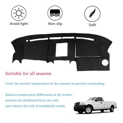 Dashboard Cover Suitable for Ford F150 2004 2005 2006 2007 2008 Car Dashboard Cover Sun Visor Mat Non-Slip Polyester Dashboard Accessories - size: 2004-2008 For Ford F150