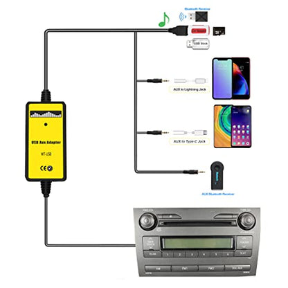 USB AUX Adapter for Toyota – Add Music Input to Factory Radio - style: USB&AUX