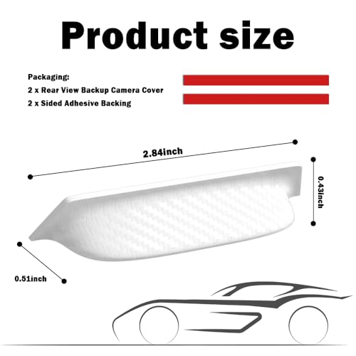 2PCS Backup Camera Rain Shield,Carbon Fiber Backup Camera for Car Anti-Rain Cover for Clear Rear View,Universal Reverse Cameras for Car Rain Cover Fits Cars/SUVs/Trucks (White/2PCS) - color: White/2PCS