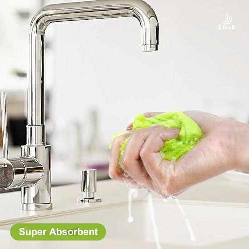LIVOS Microfiber Cleaning Cloth Roll - 80 Pack, Reusable Paper Towels Green Tear Away, Microfiber Towels for Car, Super Absorbent Lint Free Cleaning Rags for House, Kitchen, Window-11.5"x11.5" - color: Green