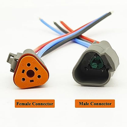 14 AWG 3 Pin DT Connector Waterproof Automotive Electrical Connector, Male and Female Way Auto Electrical Wire Connectors Harness for Car Truck Boat Motorcycle Trike Caravan - 3 Pack - style: 3 Pin-3 Sets