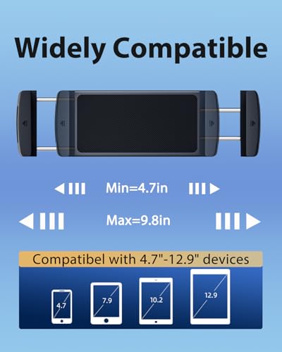 Long Arm Car Phone Mount for Samsung Galaxy Z Fold 8 Ultra 8 7 6 5 4 3 Accessories - Tablet Holder for Car Air Vent, 360° Rotatable Fit for iPad mini Pro Air Pixel Fold and More 4-12.9" Device - style: Air Vent-Long Arm