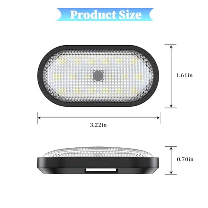 Zpana Car Interior Ceiling Roof Light, USB Rechargeable LED Magnetic Vehicle Inside Dome Lamp Map Reading Light, Portable Wireless Automotive Ceiling Light, Universal for RV SUV Sedan