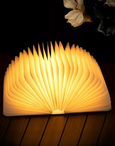 8.3 in Wooden Book Lamp, Book Lovers Gifts,Teacher Appreciation Gifts - color: Walnut, size: Large