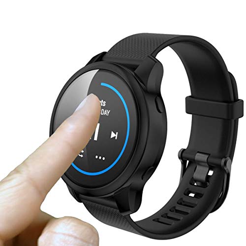 Compatible with Garmin Venu Waterproof Protective Case Soft TPU Plated All Around Scratch-Proof Screen Protector Cover for Garmin Venu GPS Smartwatch (Black) - color: Black