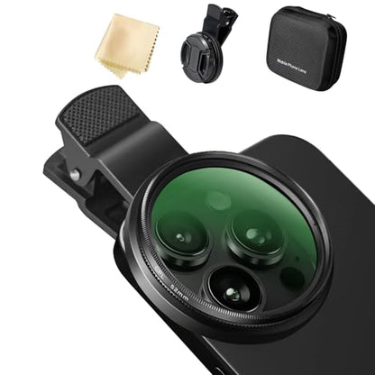 52mm CPL Filter for Phone/DSLR, HD Circular Polarizer Polarizing Filter with Universal Clip, Lens Attachment for iPhone 16 15 14 13 12 Samsung Galaxy Pixel and Other Smart Phones/Camera
