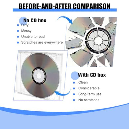 6PCS Car CD Jewel Case, Clear Vehicle CD Storage Box with Assembled Removable Tray, Automotive DVD Disc Cover Protection Replacement Accessories, Universal for SUV Truck Sedan (Transparent) - color: Transparent