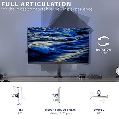 VIVO Single 13 to 38 inch LCD Monitor Heavy Duty Desk Mount Stand, Holds 1 Standard to Ultrawide Screen up to 38 inches, STAND-V001C - size: up to 38" screens, style: Standard