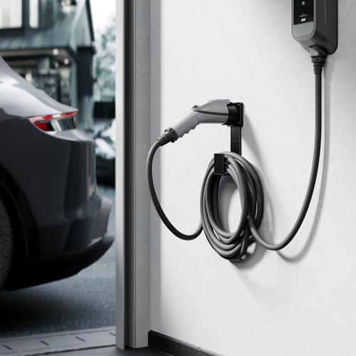 EV Charger Holder-J1772 Connector, Nozzle Holster Dock and J-Hook Combination, EV Cable Holder Wall-Mount Electric Vehicle Charger. - size: For J772