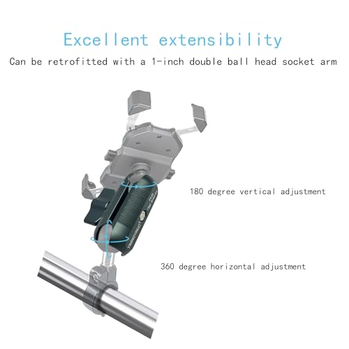 Double Socket Arm Compatible with RAM Mounts B Size 1" Ball Components for Bike/Motorcycle/ATV Phone Mount, Car Phone Mount, Car Dashboard Phone Holder Arm, Green Short Arm - size: Short Arm-Emeralds