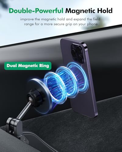 Magnetic Phone Mount for Tesla Model Y/Model YL and Model 3 (2017-2023), Passenger's Side Door Bracket, 360° Rotation, Foldable, Compatible with iPhone 15/14/13/12 and All Phones - size: 2026-2022 Model Y 2023-2021 Model 3 Passenger Seat