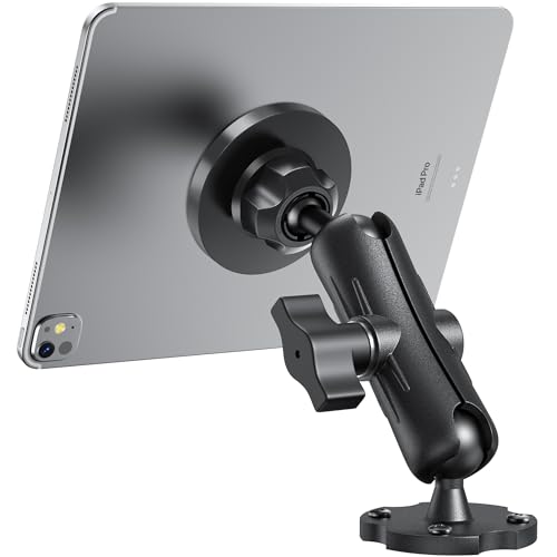 Keuvirya Upgraded 20x N52 Magnetic Aluminum Tablet Mount for Car Semi Truck - size: 4.7"-13.5" - 1 arm mount