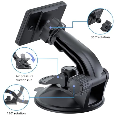OHLPRO Dashboard Magnetic Tablet Holder for Car, Windshield iPad Car Phone Suction Cup Mount with Magnets, for All 6"-11" Apple Phones iPad Samsung Galaxy Tab Tablet, 360° Rotation, Black - size: Fit for tablets