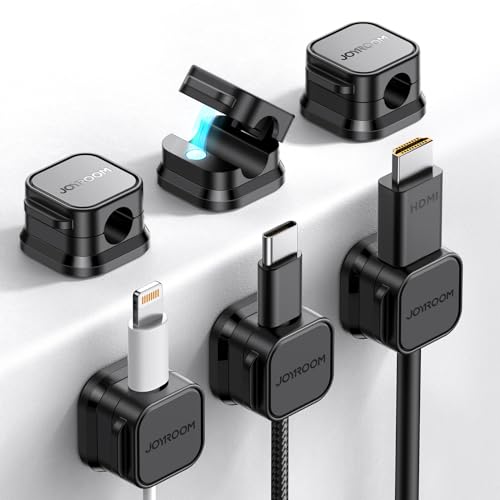 JOYROOM 6 Pack Magnetic Cable Clips Cord Organizer Adhesive Wire Management - color: 6-Pack