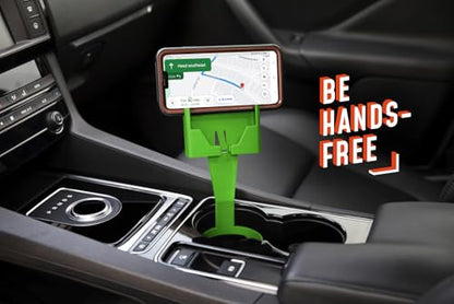 Cup Holder Phone Holder Mount for Car - Universal Adjustable Expander Cradle Hands-Free Driving - Compatible with All Smartphones Car Mount for iPhone Samsung Google Android Mobile Accessories Green - color: Lime Green