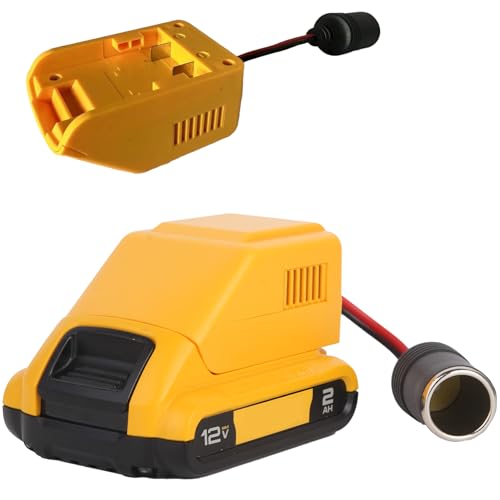 Tonsim 12V Battery Adapter for Dewalt 12V Max Battery to Cigarette Lighter Socket, Cordless Tool Converters for Power Wheel & Car Appliances Compatible with Dewalt Flexvolt XR Battery