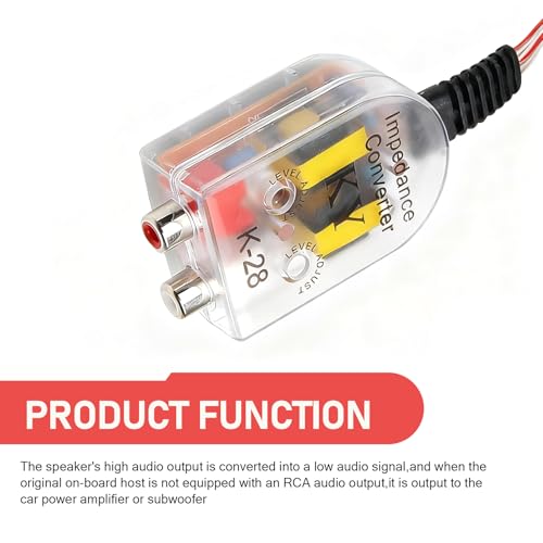 WZP 2 PCS RCA Audio Output Converter, Car Audioline Level Converter, RCA Line Control Car Amplifier Wiring, Audio Signal Adapter for Portable Sound Systems