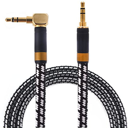 Aux Cord, Audiophile 3.5mm Stereo Audio Cable [1m (3.2Feet), Silvered-Plated Copper core, Right Angle] Unbreakable and Great for Laptop, Tablets, Headphones, Cars and More. - size: 1m (3.2 Feet), style: 3.5mm straight to right angle