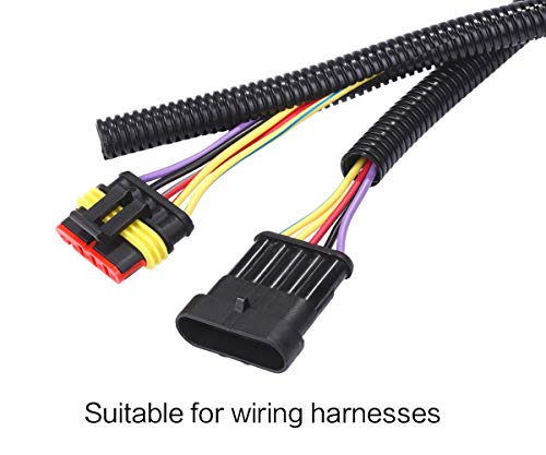 Alex Tech 25ft - 1/2 inch Split Wire Loom Tubing - Black - color: Black, size: 1/2"-25ft