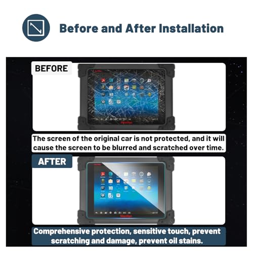 Ruiya Screen Protector for Autel MS908/MX908B/MS908S/908 PRO/MS908S POR/MS908CV/MS908S PRO II/MaxiSyS Elite/MaxiSYS Elite II Pro 9.7" Display Touchscreen,9HD Anti-glare Tempered Glass - color: MS908/MX908B
