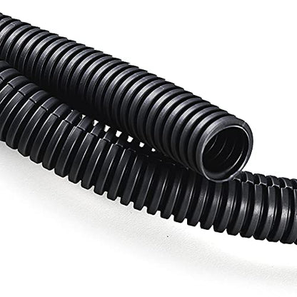 20FT 1/4in Wire Loom Split Tubing Auto Wire Conduit Flexible Cover Black - color: Black, size: 20FT 1/4"