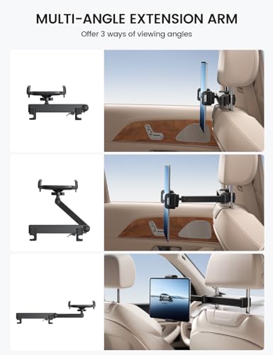 Lamicall Car Headrest Tablet Holder, Lockable Car Backseat Mount