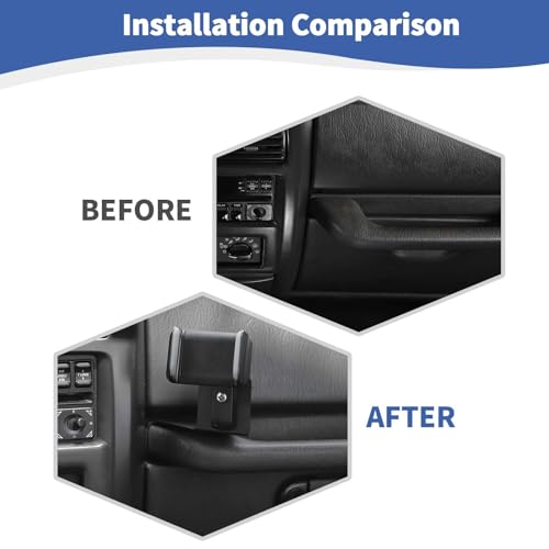 RT-TCZ for Jeep TJ Phone Radio Holder Walkie Talkie Mount Bracket Accessories for Jeep Wrangler TJ 1997-2006 - color: Black 97-06