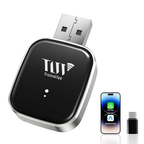 Mini Wireless Adapter for Carplay & Android Auto, 2026 Upgraded, Converts Wired to Wireless CarPlay Dongle, Plug & Play, Fast Stable Connection, Compact Design for iPhone & Android with USB/USB-C - color: Metal
