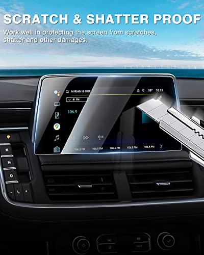 Karltys 2PCS Screen Protector for Chevy Suburban/Tahoe/GMC Yukon 2021-2024 10.2-Inch Touch Screen Tempered Glass Navigation Screen Cover Anti Fingerprint (NOT for Denali) - size: 10.2"Chevy Tahoe 2021-2025 2026