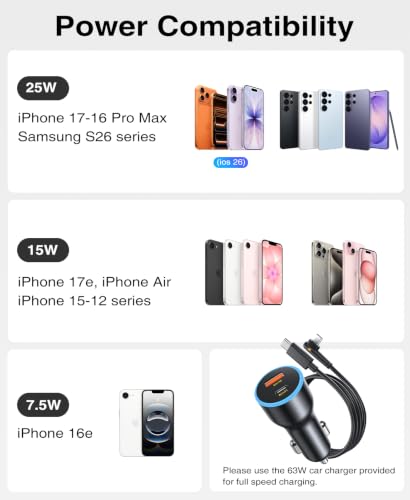 Beeasy 25W Qi2.2 MagSafe Car Mount Charger Built-in Cooling Fan, Upgraded Vacuum Suction Cup 360° Rotation, Magnetic Wireless Car Charger with 63W Adapter for iPhone 17 16 Pro Max Samsung S26 Ultra