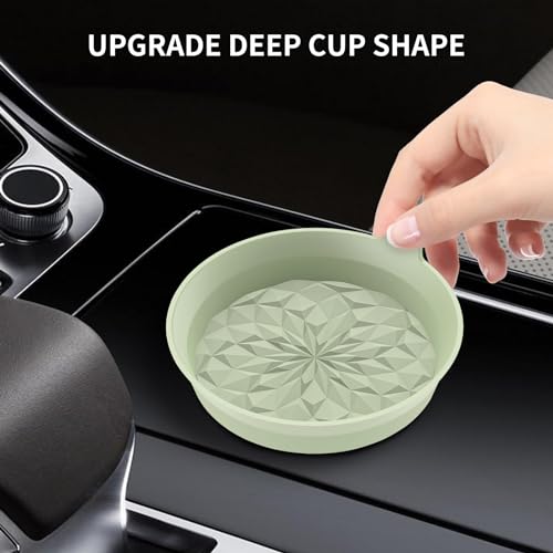 ME.FAN Car Cup Coasters [4 Pack] Silicone Cars Coasters - Universal Non-Slip Recessed Interior Accessories - Cup Holder Inserts Desert Sage - color: 4pack-desert Sage
