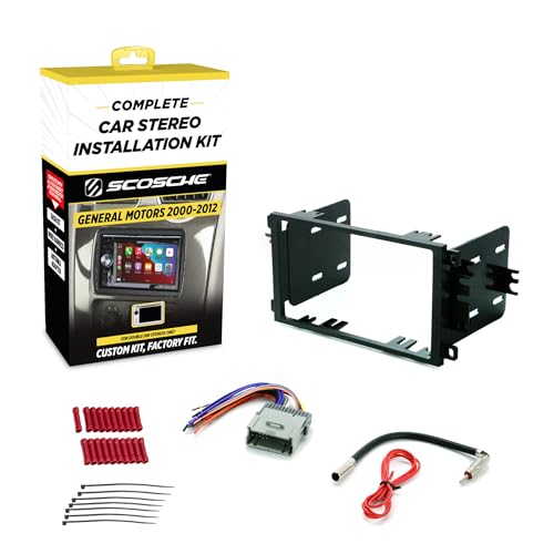 Scosche ICGM8BN Double DIN Radio Installation Dash Kit Compatible with Select 2000-2012 General Motors Vehicles - Complete Basic Aftermarket Car Stereo Install Kit- See Fit Guide Image for Vehicles - style: Complete Installation Kit
