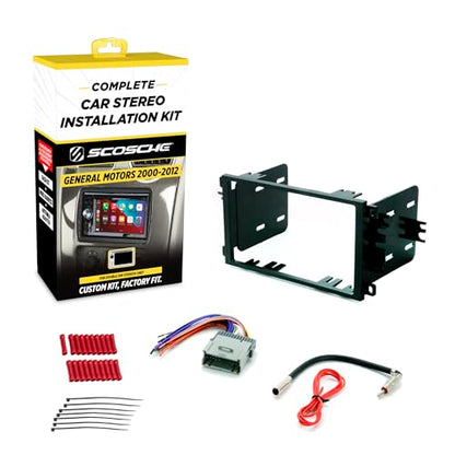 Scosche ICGM8BN Double DIN Radio Installation Dash Kit Compatible with Select 2000-2012 General Motors Vehicles - Complete Basic Aftermarket Car Stereo Install Kit- See Fit Guide Image for Vehicles - style: Complete Installation Kit