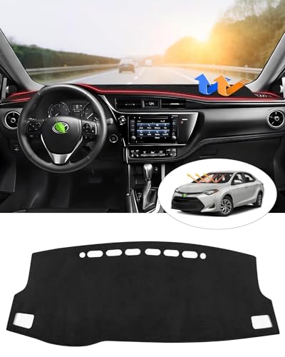 Cartist Black Dash Cover for 2014-2018 Toyota Corolla Dashboard Cover Mat - size: 14-18 Corolla(Black)