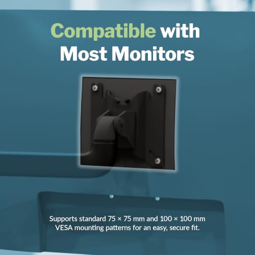 Vari 180° Dual Monitor Arm, Adjustable Desk Mount for Two Monitors, Black - size: 180° Dual-Monitor Arm