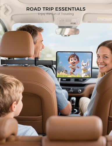 OHLPRO Car Headrest Tablet Holder, iPad Holder for Back Seat with Foldable Telescopic Arm, Magnetic Mount with MagSafe Compatibility for Phones, Fits iPad, Tablet, Road Trip Essentials for Kids