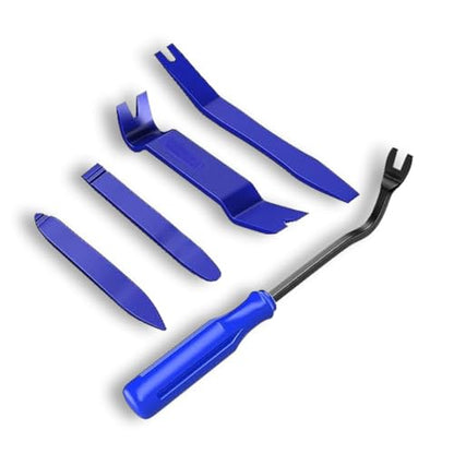 JOYCOURT 5PCS Auto Clip Pliers Set and Fastener Remover, No Scratch Automotive Door Panel Removal Tool, Car Trim Rivet Pry Tool Repair Kit for Vehicle Dash Audio Radio Installer - color: Blue