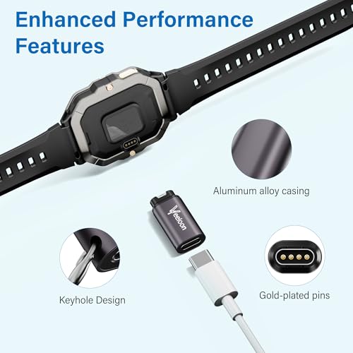 USB-C Charger Adapter for Garmin Watch (2 Pack)，C to Garmin Cable Converter with Anti-Lost Lanyard, Safe Fast Charging for Garmin Fenix,Forerunner,Instinct,Venu,Vivoactive,Epix,Tactix,Swim - size: Straight