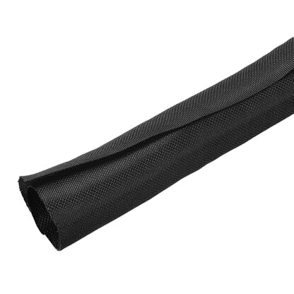 MECCANIXITY Braided Wire Loom, 20ft(6 m) - 1 1/4"(32mm) Wire Split Braided Cable Management Sleeve Automotive Woven Mesh Split Loom Tubing for Multi-Cable Management, Black - color: Black, size: 20ft(6 m) - 1 1/4"(32mm)