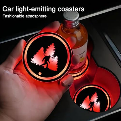 2Pcs 12 Gauge LED Car Cup Holder Coasters 7 Colors 3 Modes Lights Up Cups - color: 12 Gauge Bullet
