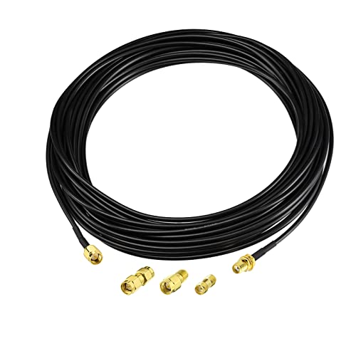 Superbat RF coaxial SMA Male to SMA Female Bulkhead RG174 33ft Cable + 3pcs RF Coax SMA Adapter Kit for SDR Equipment Antenna Ham Radio,3G 4G LTE Antenna,ADS-B,GPS and etc - size: 10M/33FT RG174